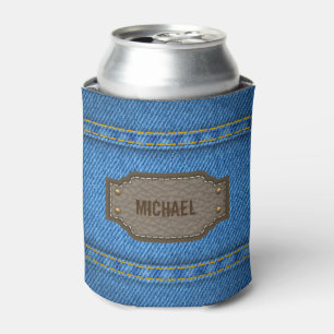 Enfriador De Latas Vaqueros azules del dril de algodón con la