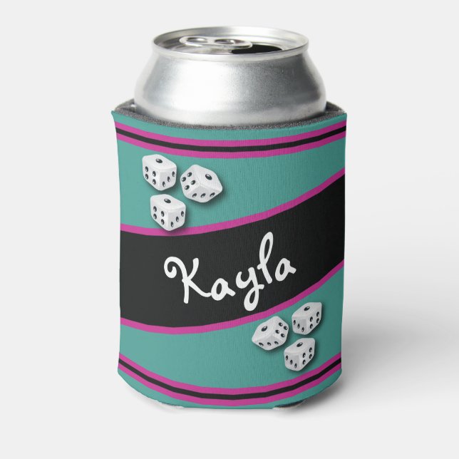 Enfriador De Latas Vaso refrigerador Bunco de Dados Afortunados (Reverso de la lata)