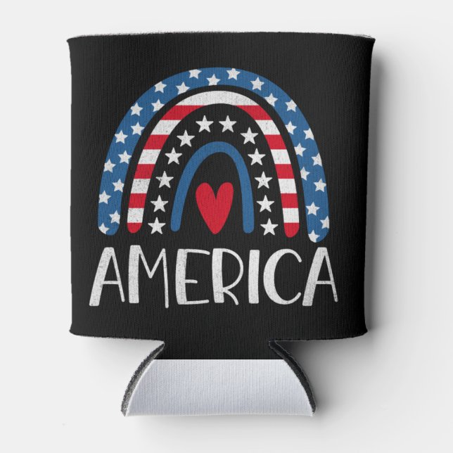 Enfriador De Latas Vector 4 de julio Día de la Independencia American (Anverso)