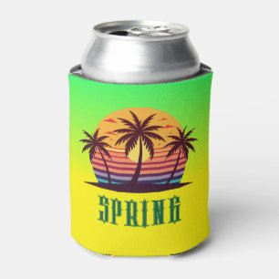 Enfriador De Latas Vector Atardecer Con Palmeras