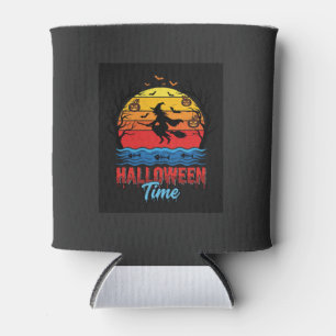 Enfriador De Latas Vector de bruja de atardecer de Halloween