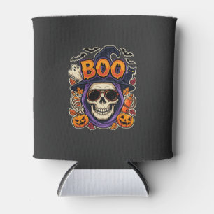 Enfriador De Latas Vector de gafas de sol de cráneo de Halloween Boo