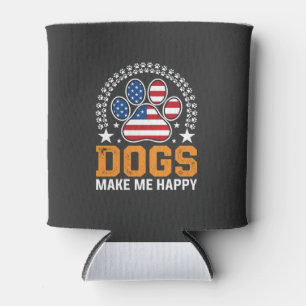 Enfriador De Latas Vector de huella de pata de perros patrióticos