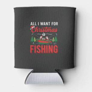 Enfriador De Latas Vector de Santa de pesca de Navidad