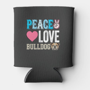Enfriador De Latas Vector Perro Bulldog Paz Amor