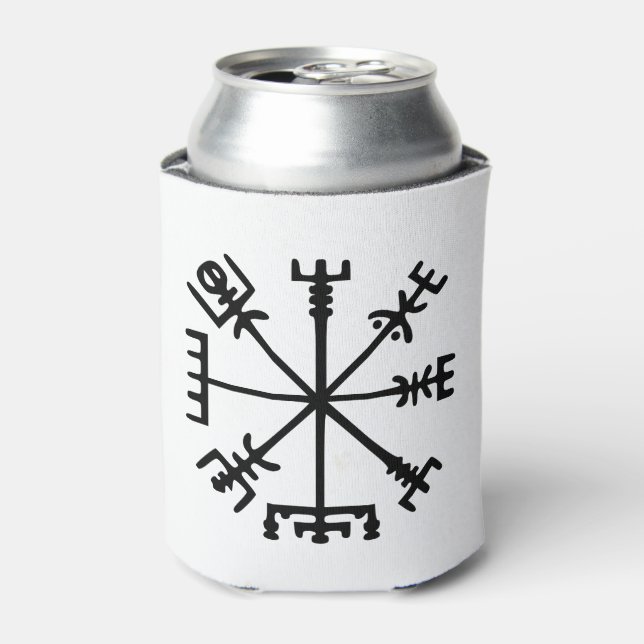 Enfriador De Latas Vegvísir (brújula vikina) (Lata Anverso)