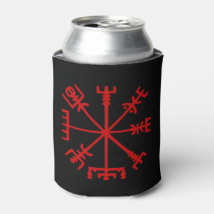 Enfriador De Latas Vegvísir Rojo Sangre (Vegvísir Viking Compass)