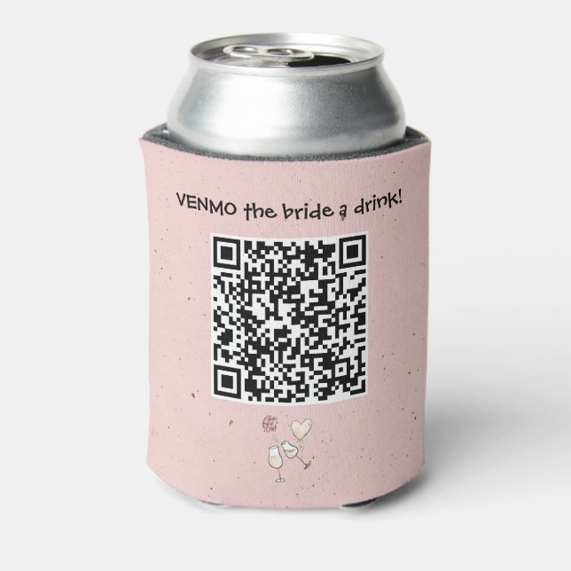 Enfriador De Latas Venmo la novia Un Personalizado de bebida Código Q (Reverso de la lata)