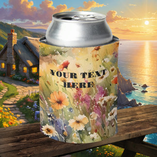 Enfriador De Latas Verano de flores silvestres acuáticas