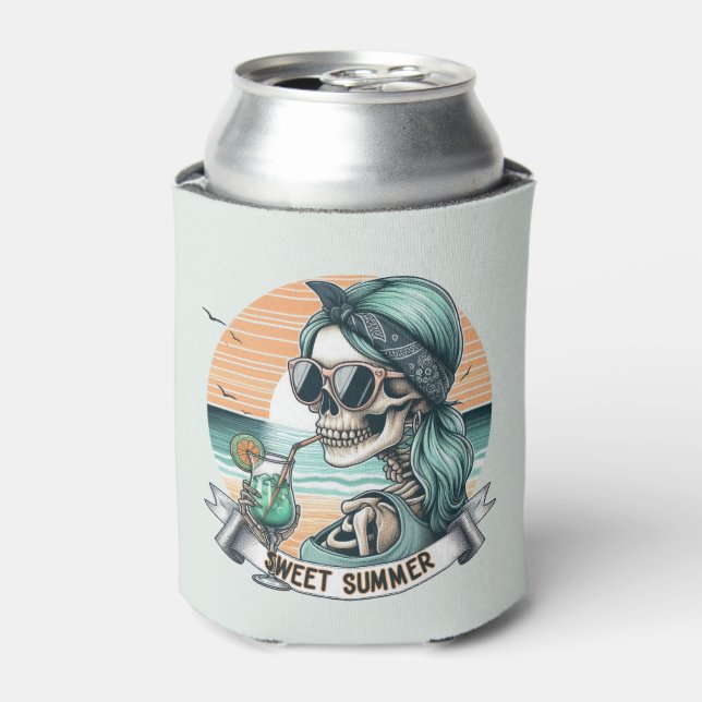 Enfriador De Latas Verano dulce - Skeleton Beach Vibe (Lata Anverso)