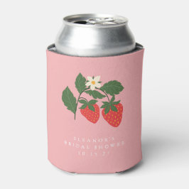 Enfriador De Latas Verano Vintage Pink Strawberry Boho Bridal Shower