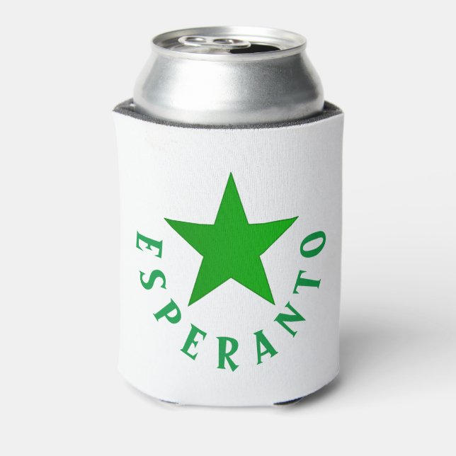 Enfriador De Latas Verda Stelo (Estrella Esperanto) (Reverso de la lata)