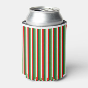 Enfriador De Latas Verde, blanco de estrella y trébol rojo a rayas fi
