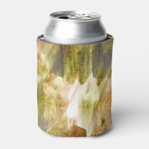 Enfriador De Latas verde del arte, fondo marrón de la pintura de la