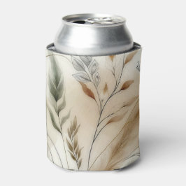Enfriador De Latas Verde Delicado Botánico Moderno Boda Boho