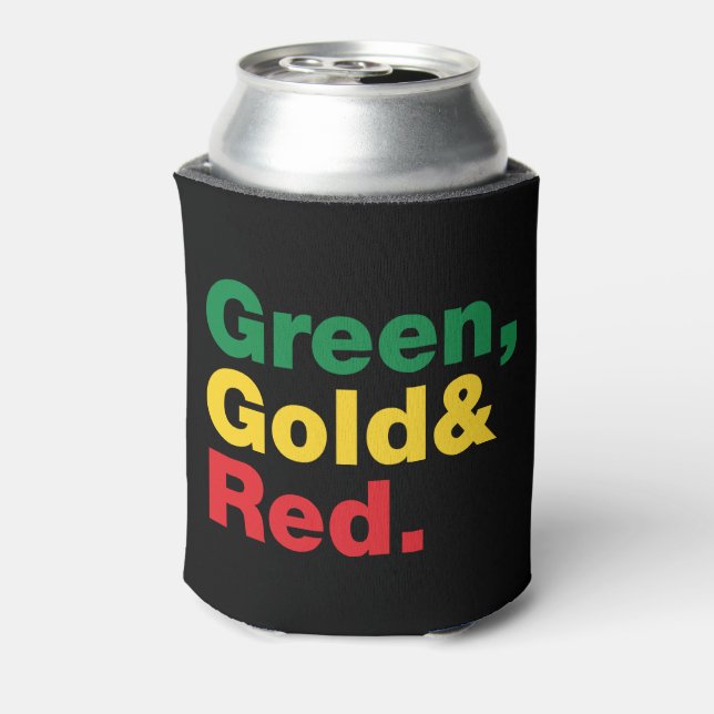 Enfriador De Latas Verde, Oro y Rojo. (Reverso de la lata)