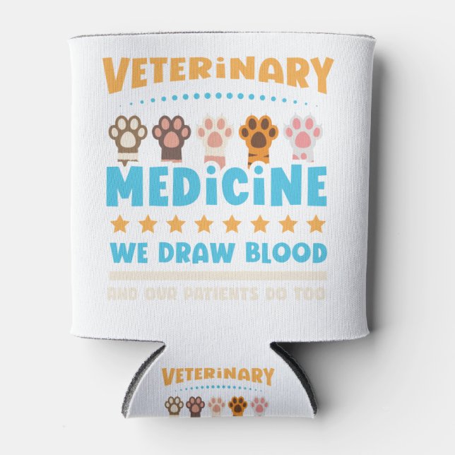 Enfriador De Latas Vet Tech Veterinarian Funny Draw Blood (Anverso)