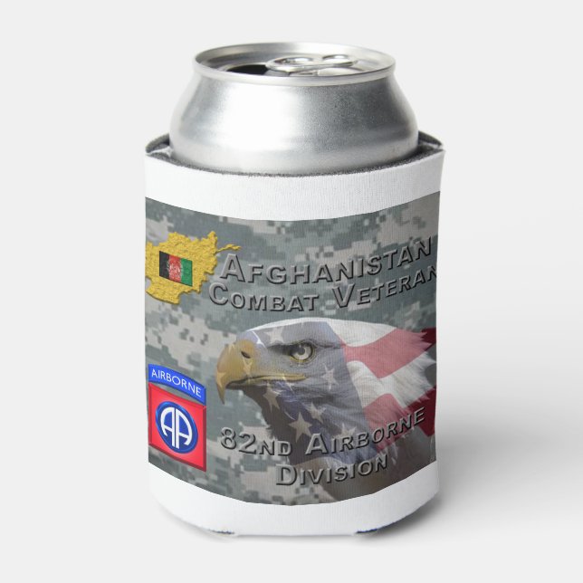 Enfriador De Latas "Veterano de Combate de Afganistán" - 82.º Divis A (Lata Anverso)