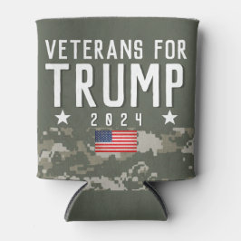 Enfriador De Latas Veteranos de Trump 2024 para Trump Camo