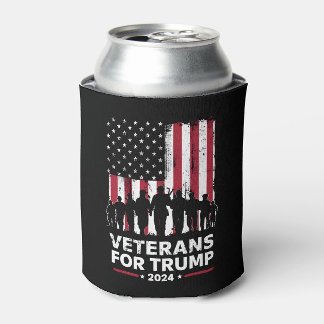 Enfriador De Latas Veteranos del abuelo de papá por la bandera estado (Lata Anverso)