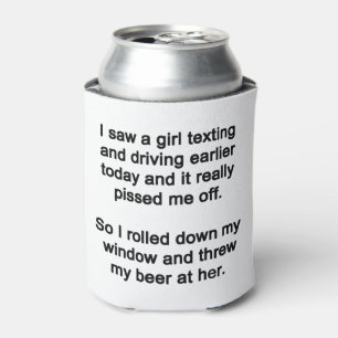 Enfriador De Latas Vi un Chica enviando mensajes de texto