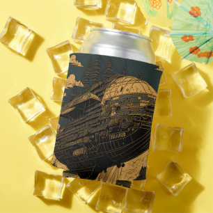 Enfriador De Latas Viaje a través del tiempo: Aeronave Steampunk