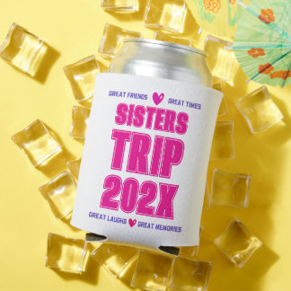 Enfriador De Latas Viaje de Hermanas 202X Año Personalizado Vacación