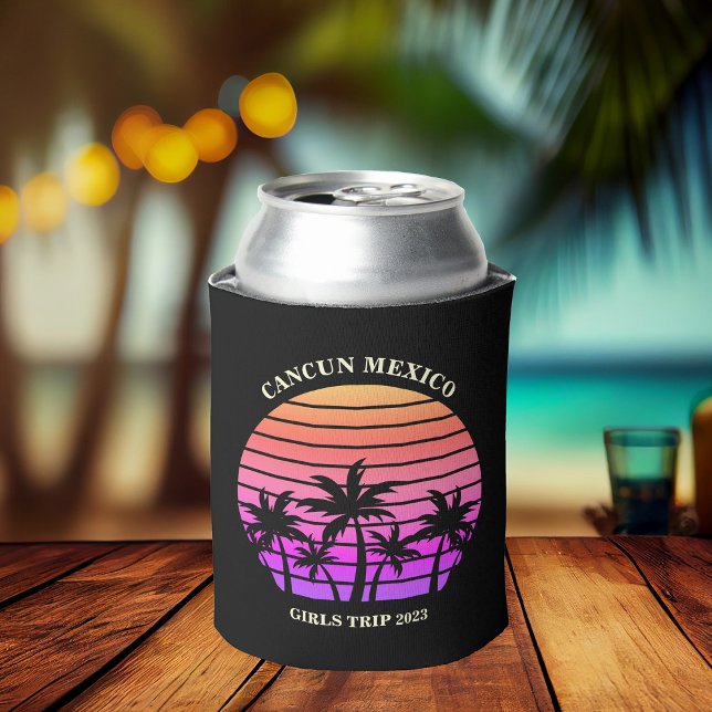 Enfriador De Latas Viaje de los Chicas de Palm Tree Personalizado Tro (Subido por el creador)