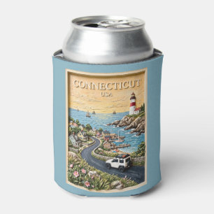 Enfriador De Latas Viaje por carretera vintage al faro costero de Con