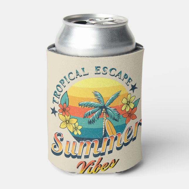 Enfriador De Latas Vibes de verano - Escapada tropical (Lata Anverso)