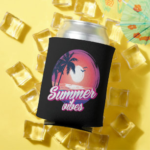 Enfriador De Latas Vibes tropicales de verano de atardecer