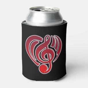 Enfriador De Latas Vibraciones Amor Musical Corazón Rojo Nota Musical
