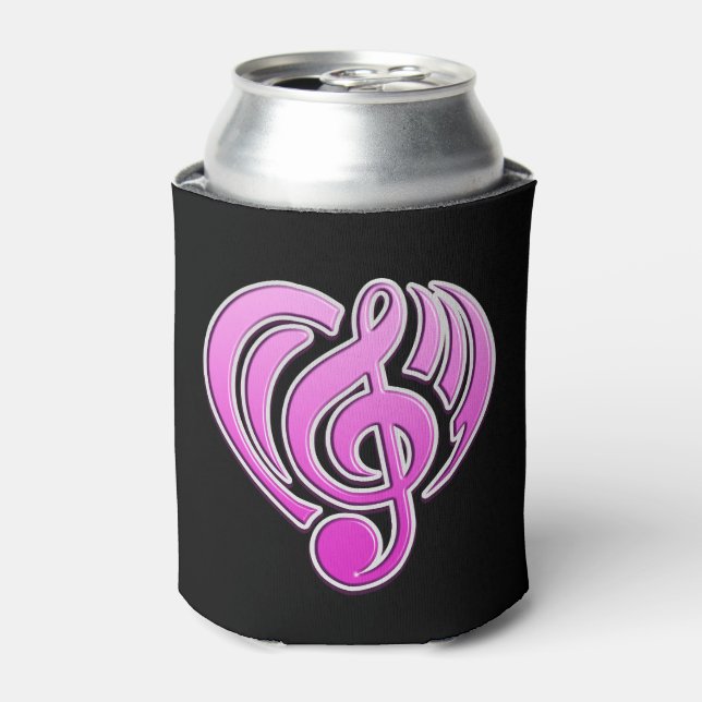 Enfriador De Latas Vibraciones Amor Musical Pink Heart Music Note DJ (Lata Anverso)