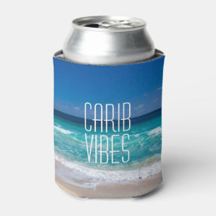 Enfriador De Latas Vibraciones Caribeñas Playa Tropical Agua Turquesa