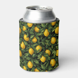 Enfriador De Latas Vibrant Lemon Citrus Tree Pattern