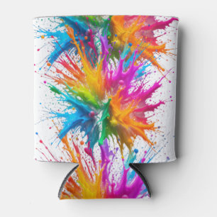 Enfriador De Latas Vibrant Rainbow Paint Splatter Explosion