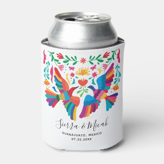 Enfriador De Latas Vibrante Boda de inspiración mexicana (Lata Anverso)
