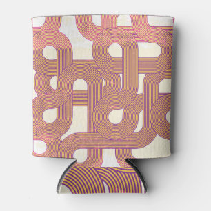 Enfriador De Latas Vibrante Vintage: Resumen de líneas coloridas