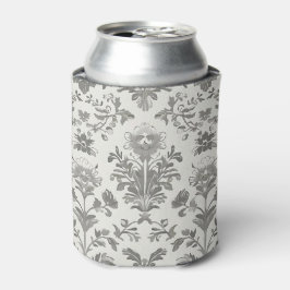 Enfriador De Latas Victoriano Damask Floral Blanco Vintage