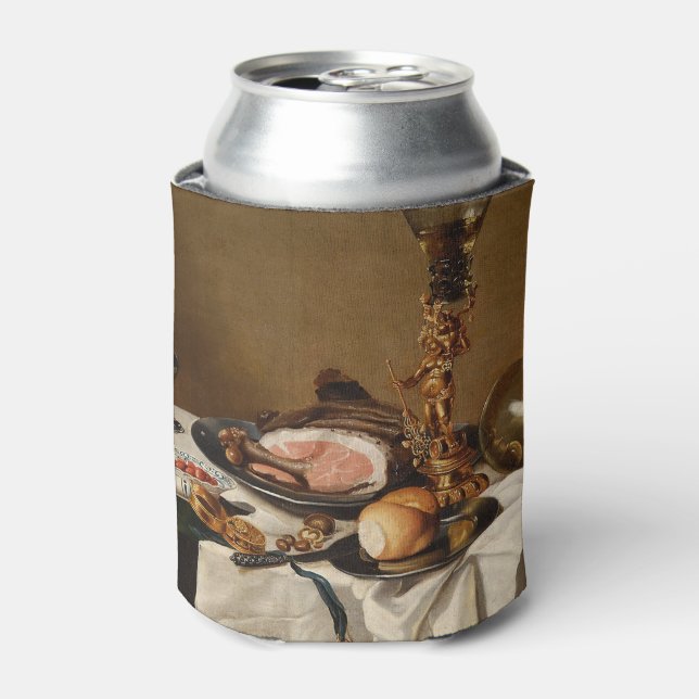 Enfriador De Latas Vida con jamón, libros y naves ornamentales (Lata Anverso)