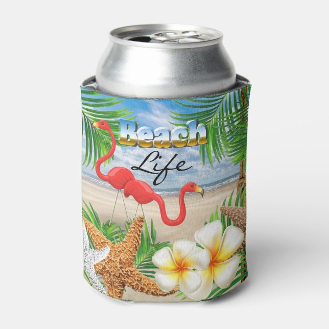 Enfriador De Latas Vida en la playa (Lata Anverso)