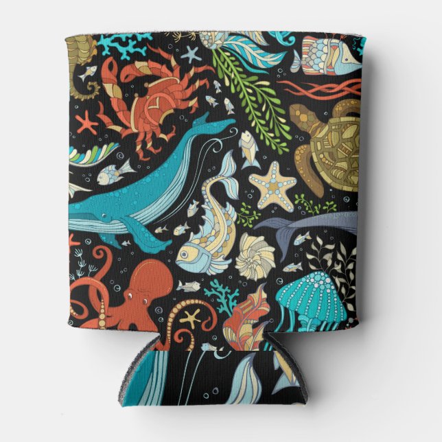 Enfriador De Latas Vida marina salvaje: colorida cosecha. (Anverso)