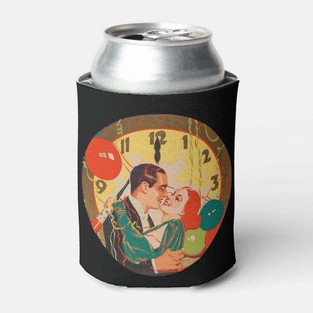 Enfriador De Latas Vieja pareja de Año Nuevo (Lata Anverso)