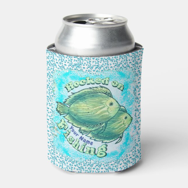 Enfriador De Latas Vinculado Al personalizado Pescador (Lata Anverso)