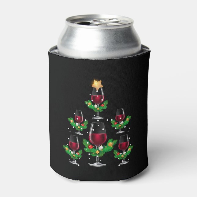 Enfriador De Latas Vino de árbol de Navidad (Lata Anverso)