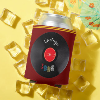 Enfriador De Latas Vintage 1956 Record 70th Birthday Retro Stripe Red