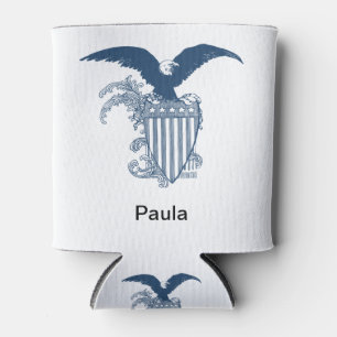Enfriador De Latas Vintage American Bald Eagle Stars Stripes Shield