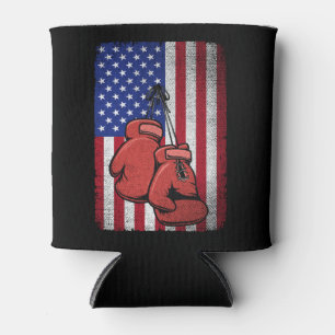 Enfriador De Latas Vintage Bandera Estadounidense 4 de Julio Boxing