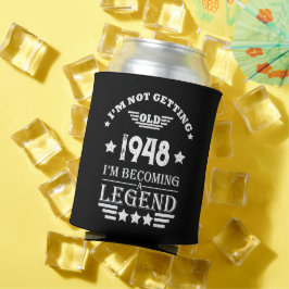 Enfriador De Latas Vintage blanco negro personalizado de 75 años