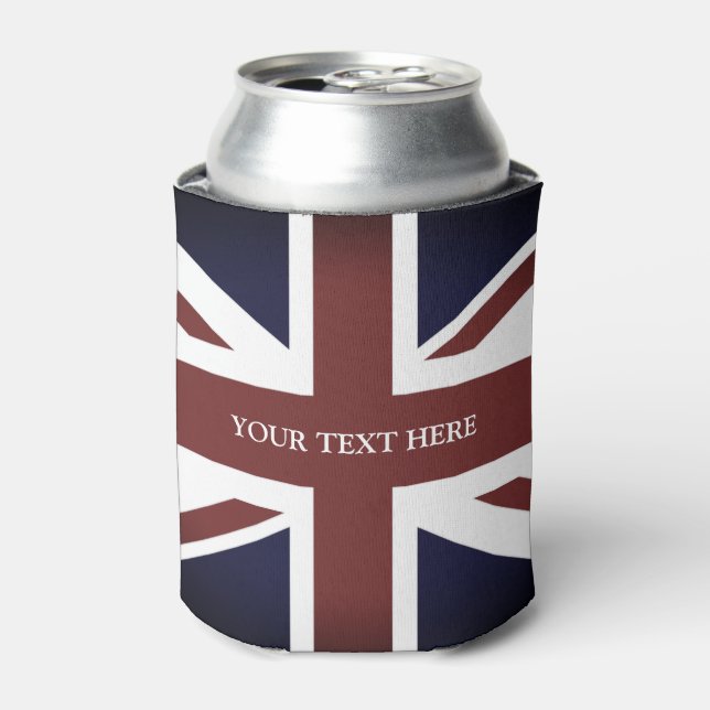 Enfriador De Latas Vintage British Union Jack, refrigeradores de bebi (Lata Anverso)